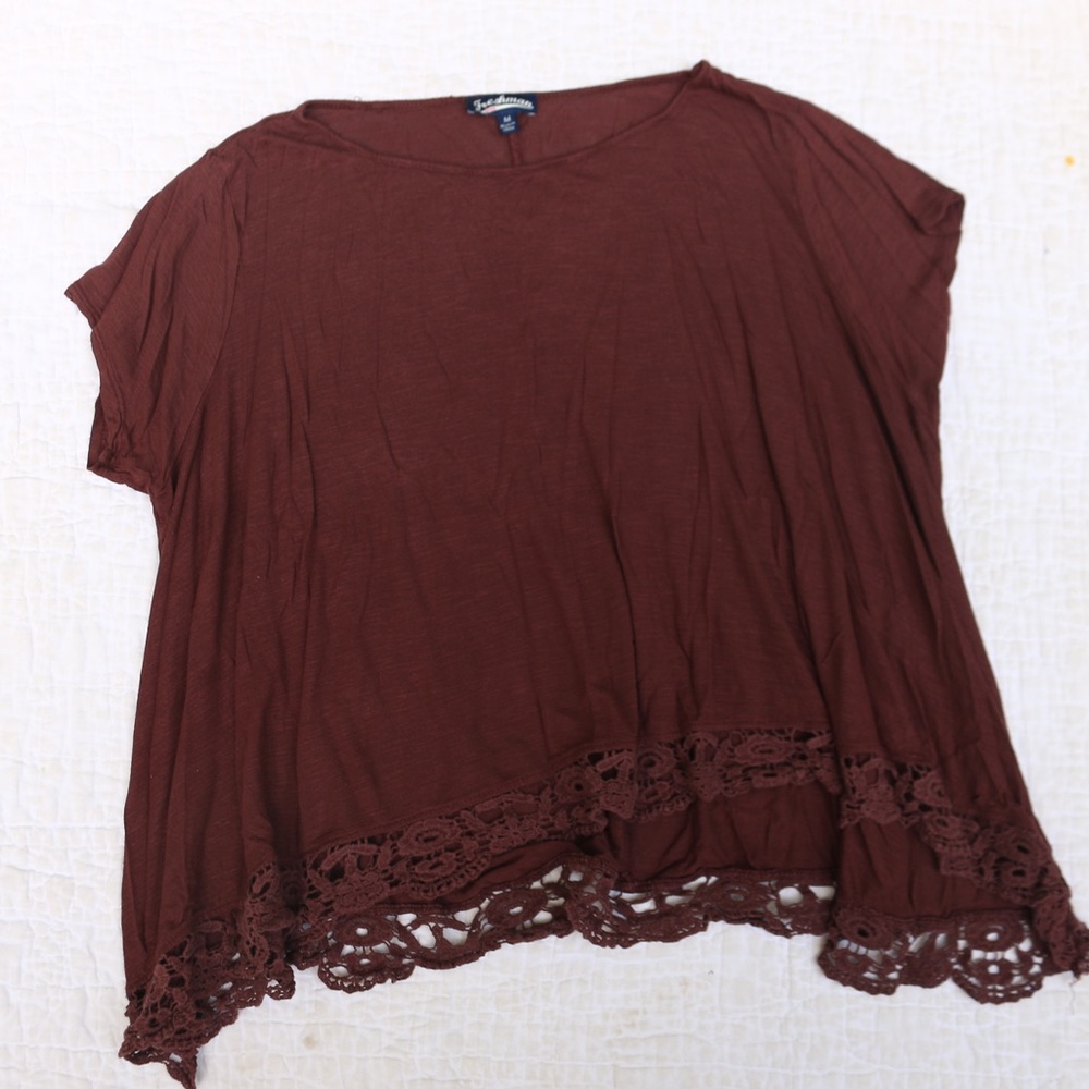 🦋 Freshman Burgundy short sleeve blouse